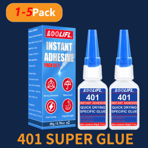 1-5 boxes LOOLIFL New 401 Instant Glue Cyanoacrylate Adhesive Super Glue All-Purpose Adhesive For Childrens Toy Assembly and Repair Suitable for Metal Plastic Glass and Wood