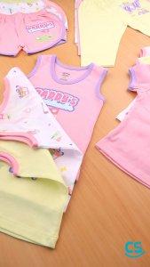 Cotton Stuff Play All Day Collection Baby Sando for Girls 100% Cotton Baby Clothes 3pcs (3-24 Months)