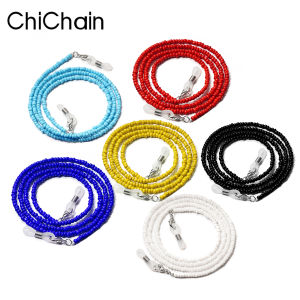 โซ่แว่นตาประดับลูกปัด6ชิ้นแถบแว่นตาสีสำหรับผู้หญิงเชือกแว่นลูกปัดสำหรับผู้หญิงสายคล้องแว่นตาสำหรับผู้หญิง