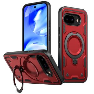Shockproof Armor For Magsafe Phone Case For Google Pixel 9 10 Pro XL 10a 9a Magnetic Ring Holder Stand Protective Back Cover
