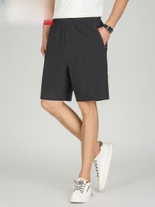 HENGYUANXIANG | Hengyuanxiang Mens Ice Silk Shorts Breathable Lightweight Loose Fit Summer Casual Fashion Urban Style Five-Quarter Length