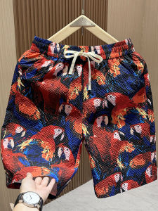Quần Short in Hình Chim Hồng Mùa Hè Quần Dài Năm Điểm Rộng Rãi Quần Đi Biển Nhẹ Mới Quần Dài Thường Ngày Cho Thanh Thiếu Niên
