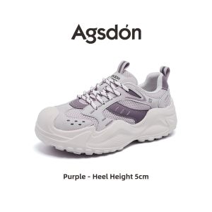 Agsdon | Thick Sole Height Increasing Purple Sneakers