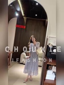 CHOUXIE | Đầm Hoa Dây Đai eo Kiểu Pháp Tăng Dopamine cho Phụ Nữ