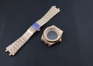 Rose Gold 41mm AP Watch Parts For NH34 NH35 NH36 Movement Transparent Back Sapphire Crystal AP Watch Case Modified Accessories