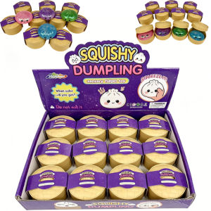 Simulation Dumpling Squishy with Steamer Basket Multi-color Small Dumpling Stress Relief Toy Fast Rebound Venting Toy Gift