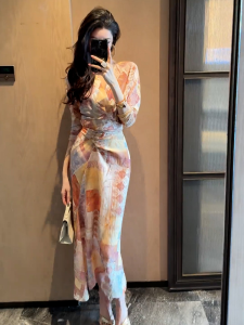 SHANGSHA | Resort Style Print Maxi Dress