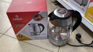 Ấm đun nước siêu tốc thủy tinh có lọc trà inox Kalpen KK66 dung tích 1.8 lít công suất 2200W bảo hành 2 năm