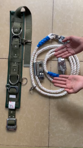 H117B - HARU Nhật Bản - Dây đai an toàn điện lực bảo hộ lao động - Gồm đai bụng và dây quàng thừng 2 móc xoay
