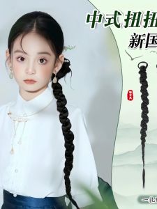Bộ Tóc Giả Búi Cho Bé Gái Ngày Lễ Của Trẻ Em Phong Cách Trung Hoa Mới Búi Tóc Xoắn Xuýt Dễ Thương Mát Mẻ Biểu Diễn Trang Phục Hanfu