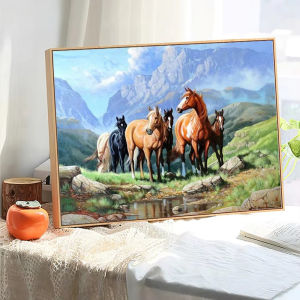 500/1000/1200/2000PCS Jigsaw Puzzle Horse on Grass Landscape Art for Adults Great Weekend Relaxation and Family Fun Frameless