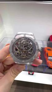 BONEST GATTI | BONEST GATTI Mens Watch New Model Transparent Crystal Case Automatic Mechanical Wristwatch High-End Luxury Rubber Strap sport