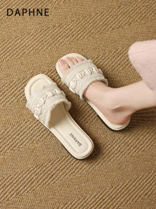 Daphne | Toe-exposed Matching Skirt Sandal Flat Slides