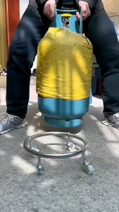 Heavy-Duty Stainless Steel Gas Cylinder Dolly with Locking Wheels - Safe & Easy Mobility for Standard Propane Tanks Propane Tank Holder