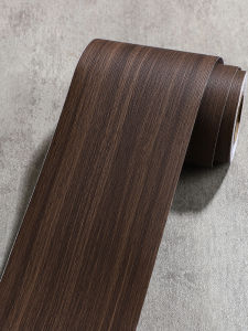 Black Walnut Wood Grain Edge Stickers Self Adhesive Door Frame Renovation Skin Real Wood Moulding Floor Base Line Decorative Wall Mural