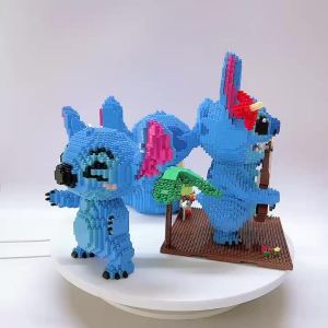 hot toys | Creative Stitch assembled building blocks interesting guitar holding book Stitch model fan collection gift
