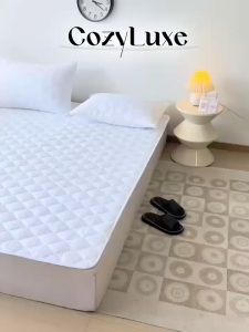 CozyLuxe 100% Cotton Mattress Protector Comfort Bedsheet Protector White Mattress Topper Set Single/Super Single/Queen
