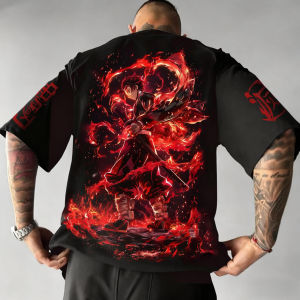 Demon Slayer Anime Co Branded Printed T-shirt Summer New Mens Japanese Harajuku Loose Casual Childrens Parent Child Top