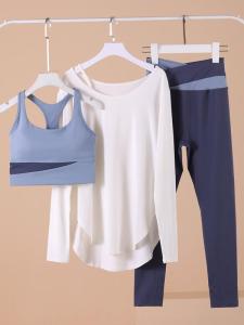 ซีซายากันกระแทกวิ่งกีฬาชุดชั้นในมืออาชีพ เสื้อกั๊ก โดปามีนเสื้อผ้าโยคะบล็อกสีสามชิ้นชุดฟิตเนส ชุดสูท