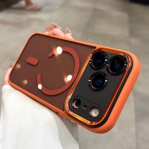 For iPhone 17 Pro Max Air for Magsafe Case Clear PC Shockproof Armor Magnetic Cover for iPhone 13 14 15 12 11 16 Pro Max 16 Plus