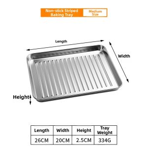 Stainless Steel Baking Tray with Mesh Rack Drain Oil Dish Rectangular with Baking Net Anti-Adhesive Kitchen Cooking Tools