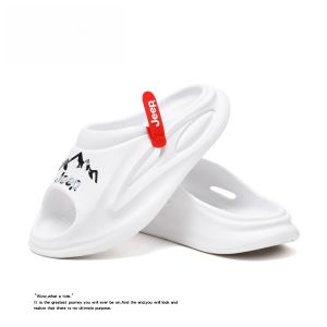 Jeep Mens Summer Thick Bottom Casual Outdoor Slippers Anti-Slip Couples Slippers Soft EVA Flat Heel Breathable Slip-On Shoes