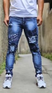 Celana Jeans Emblem Pria Dewasa Celana Motif Bordir Cowok Clana Jeans Laki Laki Murah