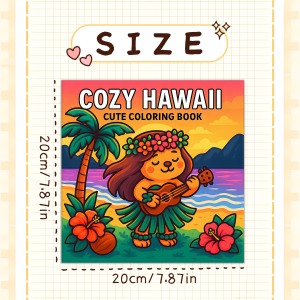 Cozy Hawaii Coloring Book for Adults Teens - Bold Easy Tropical Beach & Island Patterns Stress Relief Art Therapy Drawing Book