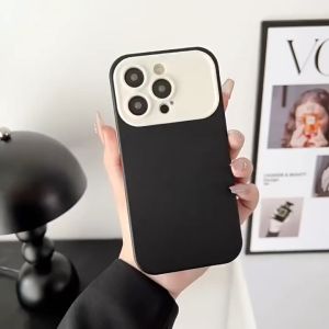 I TECH Soft Candy Silicone Phone Case Window Camera Lens Protective Case for iPhone 14 13 12 11 Pro Max