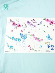 5Sheets Waterproof Bright Colorful Tattoo Stickers for GirlsTemporary Fake Wasit Underboob Breast Body Tattoos for Women Men