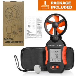 Professional Digital Anemometer Portable Wind Speed Meter 0.3~30m/s Air Velocity Gauge with Tripod Mount 5 Units M/s/km/h