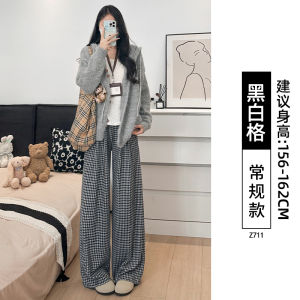 Quần Ống Rộng Cạp Cao Cho Nữ Mùa Xuân Thu 2025 Phong Cách Mới Quần Dài Thường Ngày Rộng Rãi Thoải Mái Vải Polyester