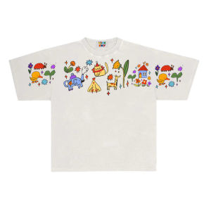 Goodgod Heavyweight Pure Cotton 260g American Style Retro Casual Oversize Harajuku Short Sleeve T-Shirt round Neck Commute