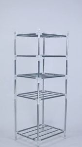 SOKANO KR050 Large 5 Tiers Stainless Organizer Rack Home Living Bathroom Kitchen Shelf Storage Storage Rack Kitchen Cabinet Pan Pot Rack Bathroom Floor Organizer Pan and Pot Lid Organizer Rack Rak Dapur