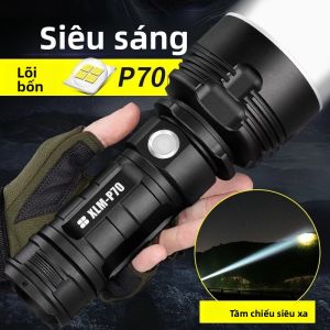 Đèn Pin Chiến Thuật XHP70 Công Suất Cao USB Có Thể Sạc Lại Đèn Lồng Chống Nước Đèn Pin Siêu Sáng Để Cắm Trại Hoạt Động Ngoài Trời