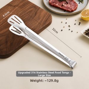 CHUANGSHUNFU | 316 Stainless Steel Heat Resistant Long Food Tongs Barbecue Tongs