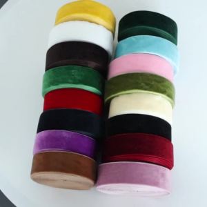 5yards/roll 2.5cm Single Face Velvet Ribbon Colored Bow Satin Ribbons For Christmas Party Gifts Bouquet Wrapping Bows Decoration