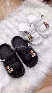 (HCM) Dép sandal bánh mì EVA 2 quai ngang nhún gắn sticker dễ thương siêu nhẹ đi học đi mưa thời trang Idép GL083