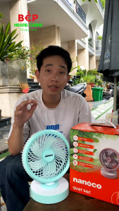 Quạt sạc Nanoco NRF6213G/NRF6213P - Bảo hành 12 tháng Pin 3600mAh - CHB
