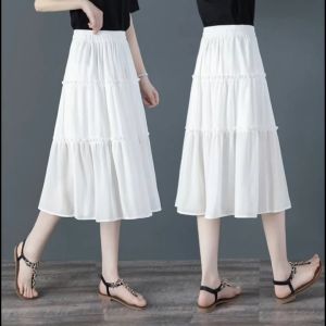 Chân Váy Nữ 3 Tầng Midi Trơn Phối Bèo Nữ Tính - LCXV72