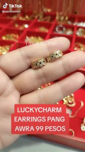 LUCKY Charm Earrings Money Catcher Coin Charm  Bangkok gold earrings