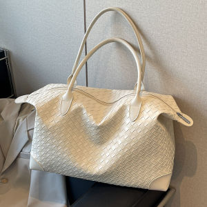 Large Capacity Tote Bag Womens Korean Fashion Trendy Single Shoulder Bag Commuter Bag Handheld Versatile Summer High-End