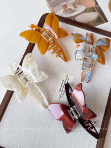 กิ๊บติดผมรูปผีเสื้อสไตล์ฝรั่งเศสขนาดใหญ่ กิ๊บติดผมแบบใหม่ปี 2024 สำหรับผู้หญิง กิ๊บติดผมรัดครึ่งศีรษะแบบสัมผัสหรูหรา กิ๊บติดผมรูปฉลาม