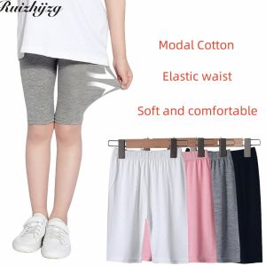 Ruizhijzg เลกกิ้งสั้นผ้าฝ้ายสำหรับเด็กผู้หญิงเด็กผู้ชายเด็กผู้หญิงกางเกงซับในผ้านิ่มยืดได้สีพื้นๆสำหรับฤดูร้อนกางเกงบ็อกเซอร์เด็ก