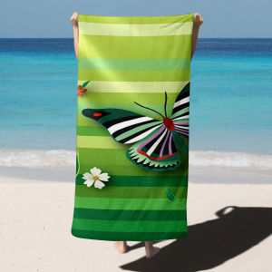 1PC Towel Butterfly Flowers painting arts for family friends Quick-Dry Beach Towel For Yoga Tourism Beach GYM Camping Swimming