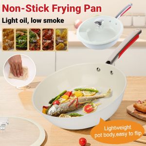Multi-Functional Non-Stick Frying Pan Ceramic Wok Kitchen Cookware 28cm With Lids Suitable For All Stoves