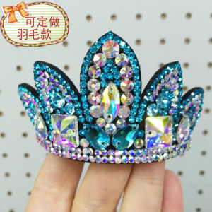 มงกุฎผมรูปนกขนนกประดับเพชรสำหรับเด็กผู้หญิง RG สไตล์โยคะอีทิส ยางยืดผมสไตล์การ์ตูนสุดเก๋ไก๋และน่ารัก