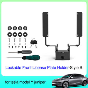 For Tesla Model Y Juniper License Plate Holder 2025 Aluminum Alloy Anti-Theft Front License Plate MountNo Drill Plate Bracket