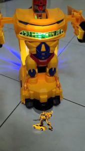 【Shipment From Malaysia】Control Transforming Robot Car - Electric Sports Car Toy with Music Lights Powered by AA Batteries Perfect Birthday Gift for Boys & Kids