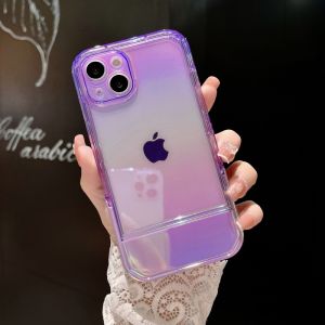 FLOVEME for IPhone 14 Pro Max/14 Pro/14 Plus/14/iPhone 13 Pro Max/13 Pro/13/iPhone 12 Pro Max/12 Pro/12/iPhone 11 Pro Max Transparent Dazzle Invisible Holder Folding Support Phone Case